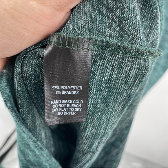 Lulu’s Chic Dark Green Modern Marl Bodycon Midi Dress Knit 3/4 Sleeve sz M - Picture 6 of 10